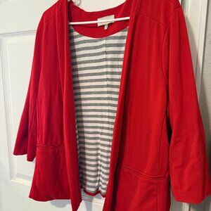 B Skies Are Blue Red Blazer Size 1x